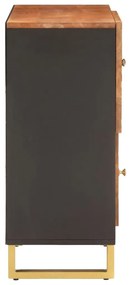 Βοηθητικό Έπιπλο Καφέ/Μαύρο 80x33,5x75 εκ. Μασίφ Ξύλο Μάνγκο - Καφέ