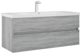 vidaXL Ντουλάπι Νιπτήρα Γκρι Sonoma 100x38,5x45 εκ. Επεξεργασμένο Ξύλο