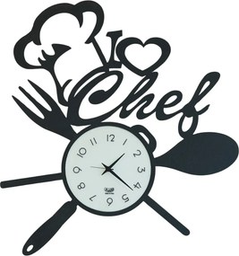 Ρολόι τοίχου I love chef, χάλυβας &amp; γυαλί, Arti e Mestieri