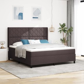 vidaXL Κρεβάτι με Στρώμα Dark Brown 180x200 εκ. Υφάσμα