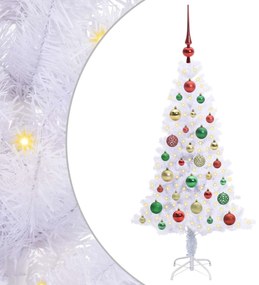 vidaXL Τεχνητό Χριστουγεννιάτικο Δέντρο Λευκό 120 cm PVC και Χάλυβας