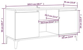 ΈΠΙΠΛΟ ΤΗΛΕΟΡΑΣΗΣ ΚΑΦΕ ΔΡΥΣ 103,5X35X50 ΕΚ. ΜΕ ΜΕΤΑΛΛΙΚΑ ΠΟΔΙΑ 813163