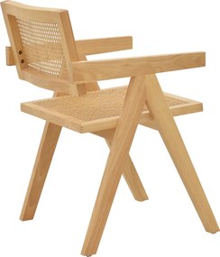 Πολυθρόνα Winslow pakoworld φυσικό rubberwood 52x59x79εκ