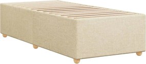 vidaXL Πλαίσιο κρεβατιού χωρίς στρώμα Κρέμα 80x200 cm Ύφασμα