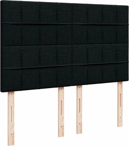 vidaXL Κρεβάτι Boxspring με Στρώμα Μαύρο 140x190 εκ. Υφασμάτινο