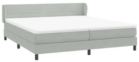 vidaXL Box Spring κρεβάτι με στρώματα ανοιχτό γκρι 180x220cm Βελούδινο