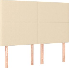 vidaXL Κρεβάτι Boxspring με Στρώμα Κρεμ 140x200 εκ. Υφασμάτινο