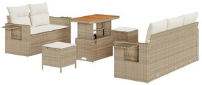 vidaXL Σετ Καναπέ Κήπου 8 pcs Μπεζ συνθετικό ρατάν