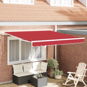 vidaXL Μηχανική Ανασυρόμενη Τέντα Κόκκινη 300x250 cm