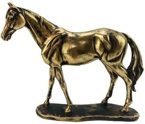 Διακοσμητικό Άλογο 269-122-157 20,5x5,5x18,8cm Gold Πολυρεσίνη