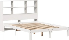 vidaXL Κρεβάτι Βιβλιοθήκη Χωρίς Στρώμα 140x200 εκ Μασίφ Ξύλο Πεύκο