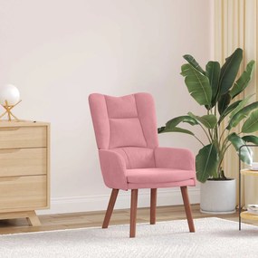 vidaXL Πολυθρόνα Ροζ 63 x 67 x 94 εκ. Βελούδο