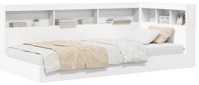 vidaXL Κρεβάτι Βιβλιοθήκη Λευκό 75x190 εκ, Ξύλο Κατασκευασμένο