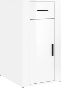 vidaXL Ντουλάπι Γραφείου Γυαλ. Λευκό 40x49x75 εκ. Επεξεργασμένο Ξύλο