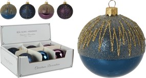 JΚ Home Décor - Μπάλα Γυάλινη με Glitter 10cm 4Σχδ