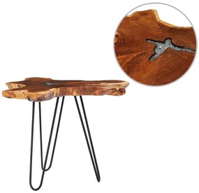 vidaXL Τραπεζάκι Σαλονιού 70x45 εκ. από Μασίφ Ξύλο Teak / Συνθ. Ρητίνη