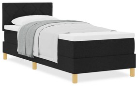 vidaXL Κρεβάτι με Βάση και Στρώμα Μαύρο 80x200 εκ Ύφασμα