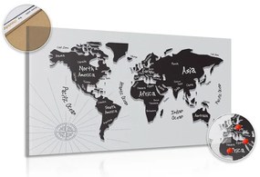 Εικόνα ενός μοναδικού ασπρόμαυρου χάρτη σε φελλό - 120x80  smiley
