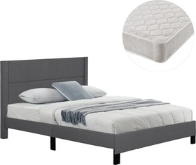 ΚΡΕΒΑΤΙ ΔΙΠΛΟ &amp; ΣΤΡΩΜΑ TRILLOP HM21202.12 ΓΚΡΙ ΥΦΑΣΜΑ--ΓΙΑ 160x200εκ