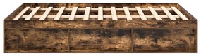 vidaXL Πλαίσιο Κρεβατιού Καπνιστή Δρυς 135x190 εκ. Double