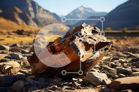 Intra Συλλεκτικό Ξύλινο Παζλ Plywood 4mm - Όμορφο τοπίο με ποώδη βράχο μπροστά από μαγευτικά βουνά Σε Ξύλινο Κουτί - Διαστάσεις: 10x10 cm – 25 κομμάτια