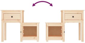 vidaXL Κομοδίνα 2 τεμ. 79,5 x 38 x 65,5 εκ. από Μασίφ Ξύλο Πεύκου