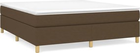 vidaXL Κρεβάτι Boxspring με Στρώμα Σκούρο Καφέ 160x200 εκ Υφασμάτινο