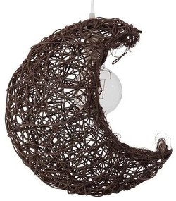 Κρεμαστό Φωτιστικό Οροφής Φεγγάρι Rattan μπεζ ή καφέ GloboStar-1330-Σκ. καφέ 1330