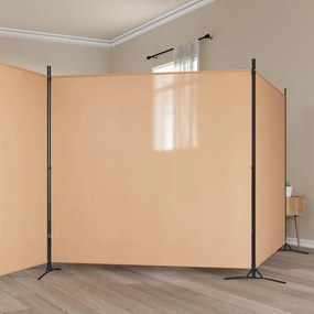 vidaXL 4-Πίνακας Διαχωριστικός Μπεζ 698 x 180 cm Ύφασμα
