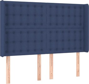 vidaXL Κρεβάτι Boxspring με Στρώμα &amp; LED Μπλε 140x200 εκ. Υφασμάτινο