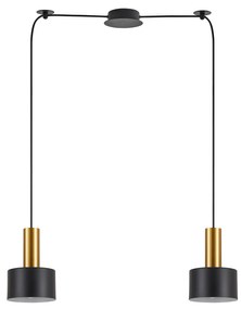 SE21-GM-4-BL2-MS1 ADEPT TUBE Gold Matt Pendant Black Metal Shade+