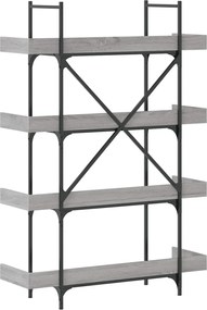 vidaXL Βιβλιοθήκη 4 Επιπέδων Γκρι Sonoma 100x33x145,5εκ. Επεξεργ. Ξύλο