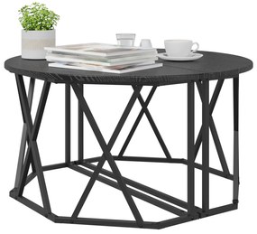 vidaXL Τραπέζι καφέ Μαύρο Δρυς 80x80x42 εκ. από επεξεργασμένο ξύλο