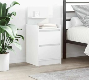 vidaXL Κομοδίνα με 2 συρτάρια 2 τεμάχια Λευκό 38x34x80 εκ.