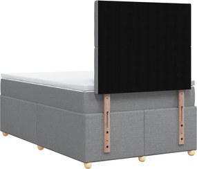 vidaXL Κρεβάτι Boxspring με Στρώμα Ανοιχτό Γκρι 120x200 εκ. Υφασμάτινο
