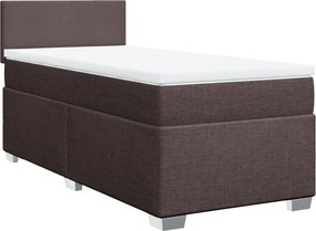 vidaXL Κρεβάτι Boxspring με Στρώμα Σκούρο Καφέ 80x200 εκ. Υφασμάτινο