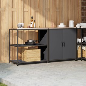 vidaXL Σετ Αποθήκευσης Κουζίνας 2 pcs Ανθρακί 150 x 50 x 92 εκ.