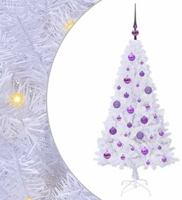 vidaXL Τεχνητό Χριστουγεννιάτικο Δέντρο Λευκό 120 cm PVC και Ατσάλι