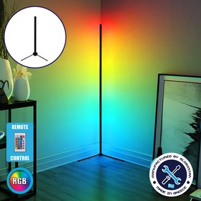 GLOBO-50-8 GloboStar® Μοντέρνο Minimal Επιτραπέζιο Μαύρο Φωτιστικό 50cm LED 8 Watt με Ασύρματο Χειριστήριο RF &amp; Dimmer RGB Πολύχρωμο GloboStar ALIEN Design GLOBO-50-8