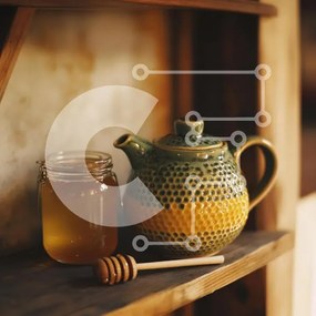 Σετ των 2 Intra Συλλεκτικό Ξύλινο Παζλ Plywood 4mm - Κεραμική Τσαγιέρα με Μέλι και Άρκτος Σε Ξύλινο Κουτί - Διαστάσεις: 10x10 cm – 25 κομμάτια