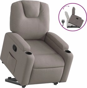 vidaXL Πολυθρόνα Ανακλινόμενη με Ανύψωση Χρώμα Taupe Υφασμάτινη