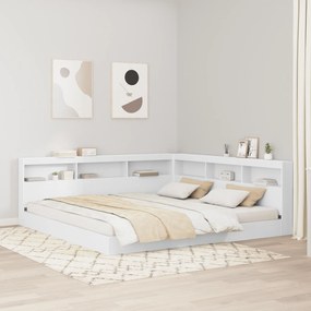 vidaXL Κρεβάτι Βιβλιοθήκης Λευκό 180x200 cm φτιαγμένο από μηχανική ξυλεία