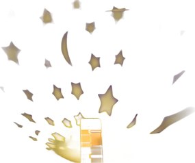 Λάμπα Νυχτός Πύραυλος Με Προτζέκτορα Αστεριών Μπαταρίας Πλαστικό 15cm