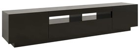 vidaXL Έπιπλο Τηλεόρασης με LED Μαύρο 200 x 35 x 40 εκ.