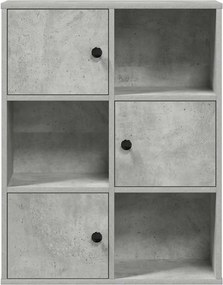 vidaXL Βιβλιοθήκη Γκρι Σκυροδέματος 60x24x76,5 εκ. Επεξεργ. Ξύλο