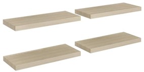 vidaXL Ράφια Τοίχου 4 τεμ. Χρώμα Δρυός 60x23,5x3,8 εκ. MDF