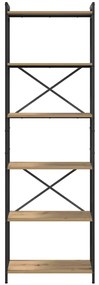 vidaXL Βιβλιοθήκη artisan δρυς 60 x 30 x 188 εκ Επεξεργασμένο ξύλο