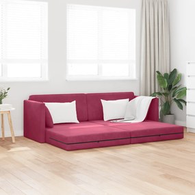 vidaXL Καναπές-κρεβάτι 2 σε 1 Κρασί κόκκινο 213x144x60 cm Βελούδο