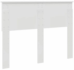 vidaXL Κεφαλάρι με κεφαλάρι Λαμπερό Λευκό 135 cm Επεξεργασμένο ξύλο