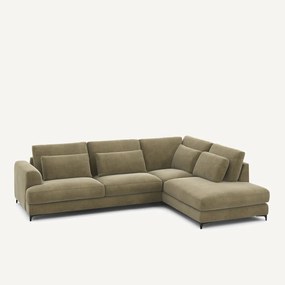 Γωνιακός καναπές-κρεβάτι, δεξιός, λινό βελούδο, Marsile